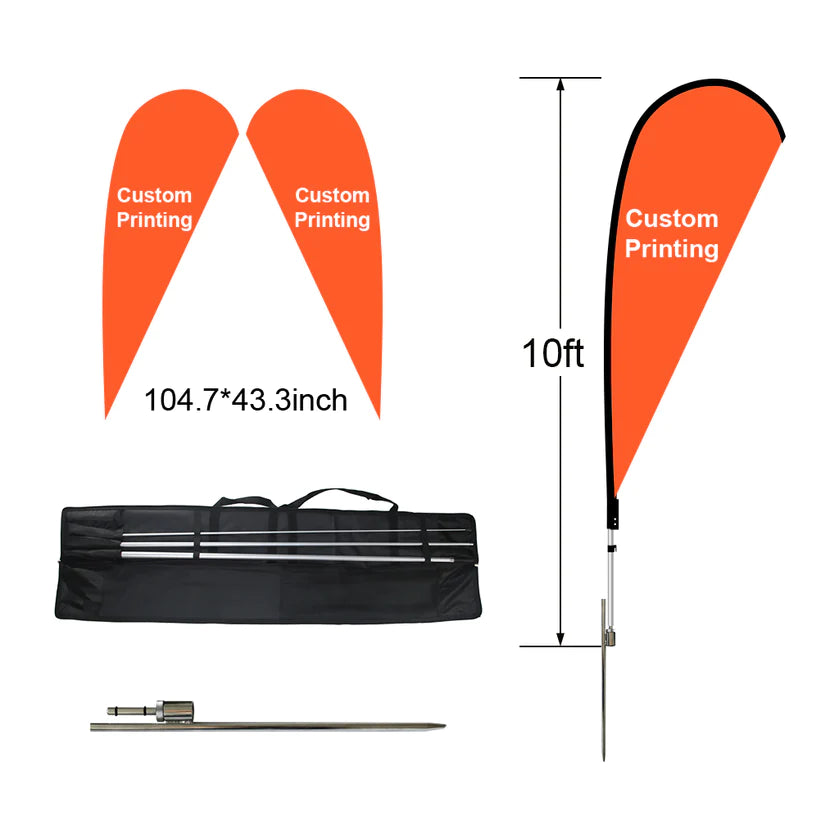 Custom Sublimated Teardrop Flag Banner